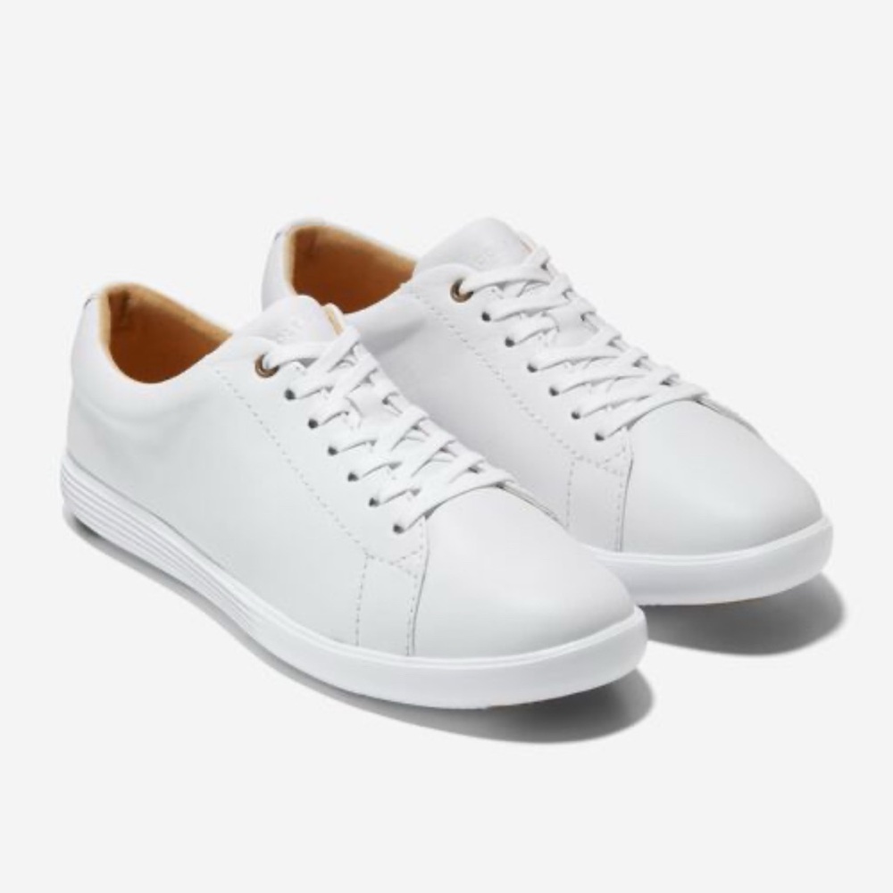 COLE HAAN White Leather Grand Crosscourt Sneakers Shoes Sz 6